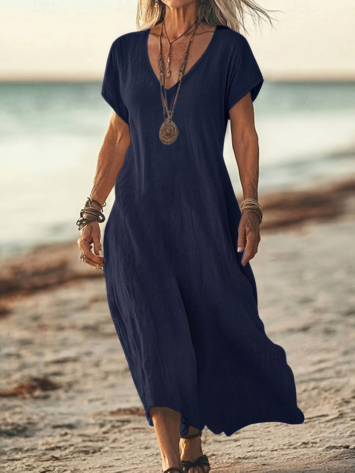 Elara - Draped Maxi Summer Dress