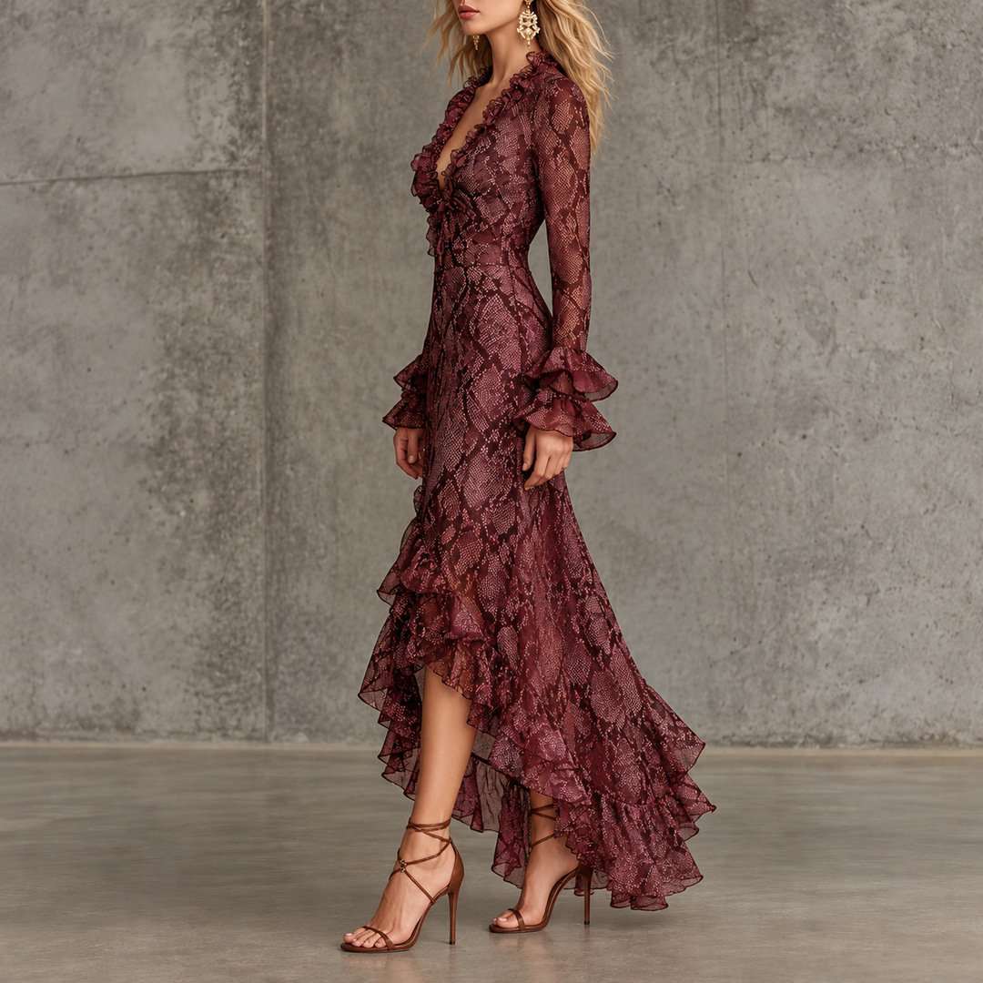 Seraphine | Ruffle Lace Maxi Dress