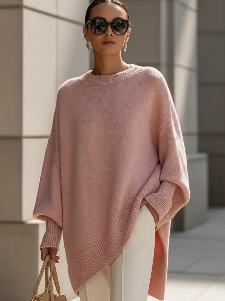 Jennifer -  Oversized Draped Wide-Neck Sweater