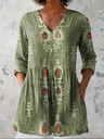 Elise - Long Blouse with V-Neck
