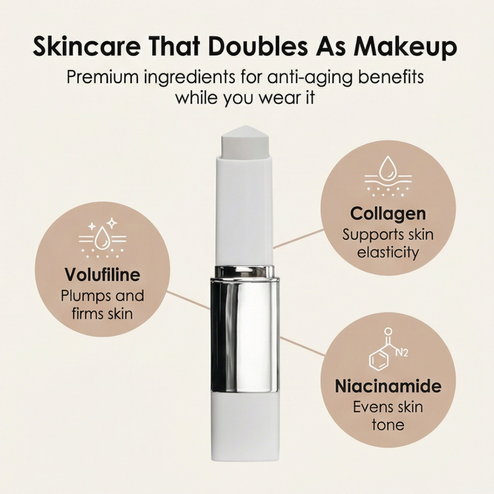 Velumé – Color-Changing Foundation Stick with Brush