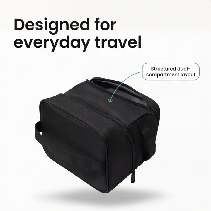 TidyPack - Dual-Layer Toiletry Bag with Wide Opening