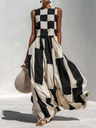 Audrey | Sleeveless Contrast Maxi Dress