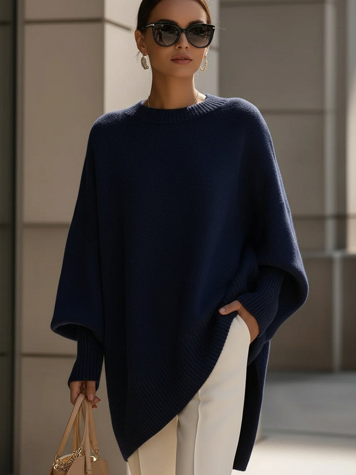 Jennifer -  Oversized Draped Wide-Neck Sweater