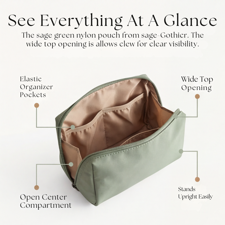 Miora - Double Zipper Makeup Bag for Travel