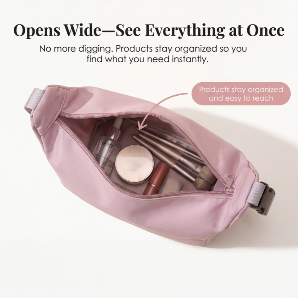 Luvara - Wide Mouth Travel Cosmetic Bag