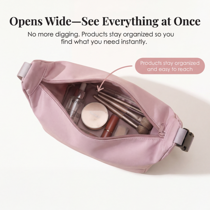 Luvara - Wide Mouth Travel Cosmetic Bag