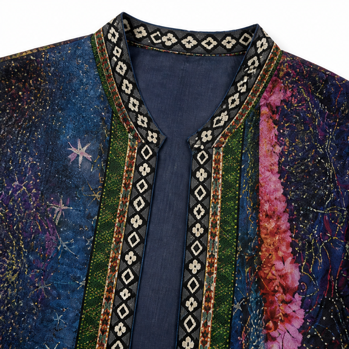 Patrice – Art-Print Open Jacket for Effortless Style