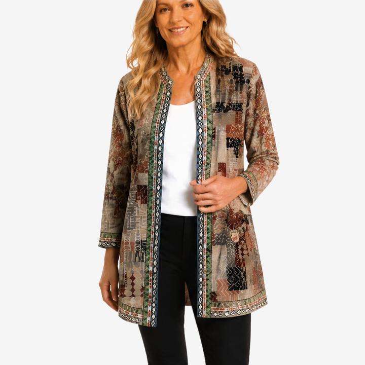 Patrice – Art-Print Open Jacket for Effortless Style