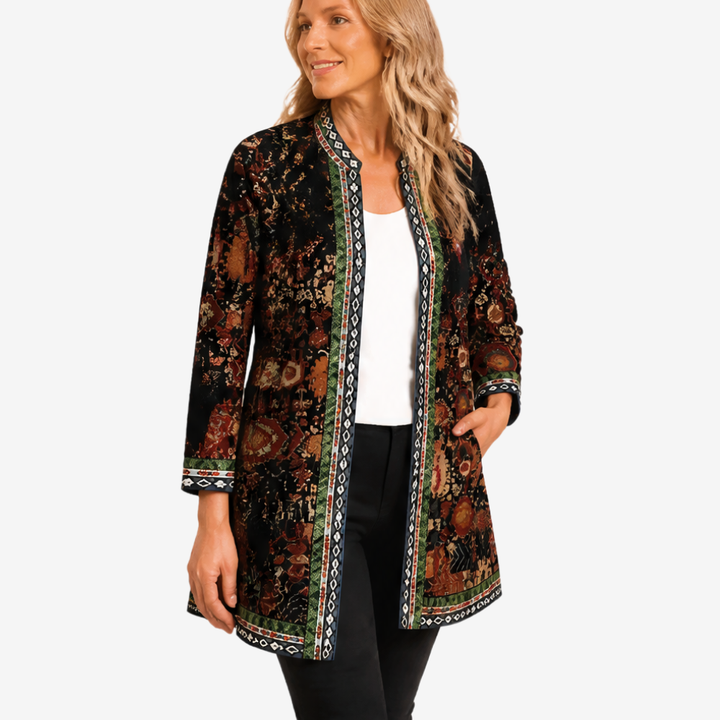 Patrice – Art-Print Open Jacket for Effortless Style