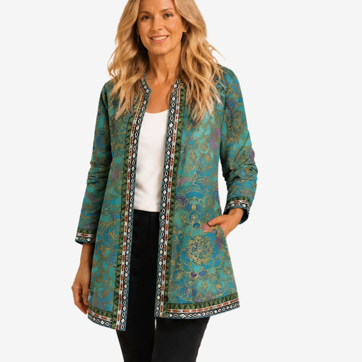 Patrice – Art-Print Open Jacket for Effortless Style
