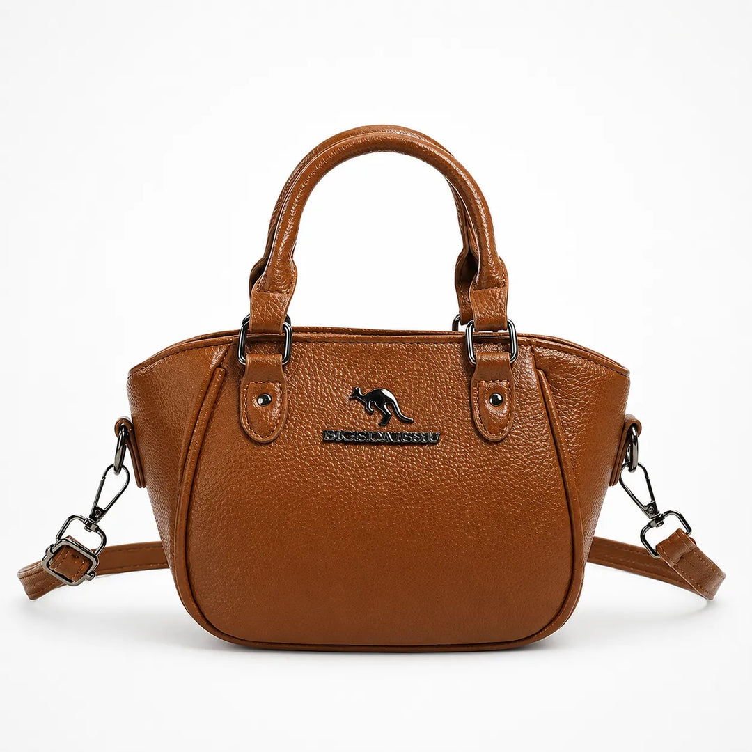 Marlowe – Structured Boston Handbag with Convertible Crossbody Strap, Polished Hardware