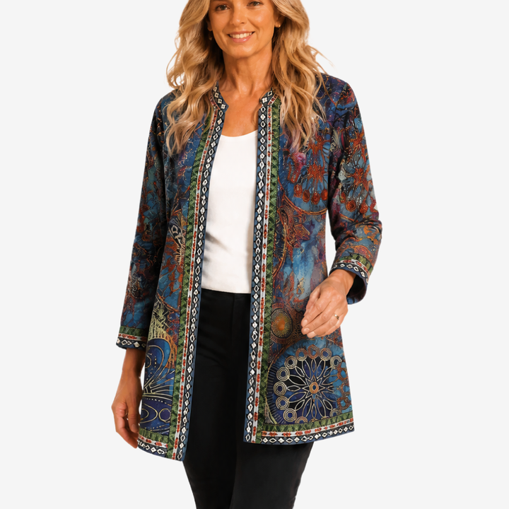 Patrice – Art-Print Open Jacket for Effortless Style
