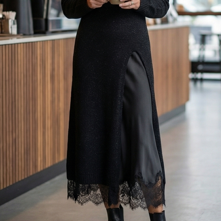 Lunette – Women’s Knitted Cardigan &amp; Lace Camisole Set