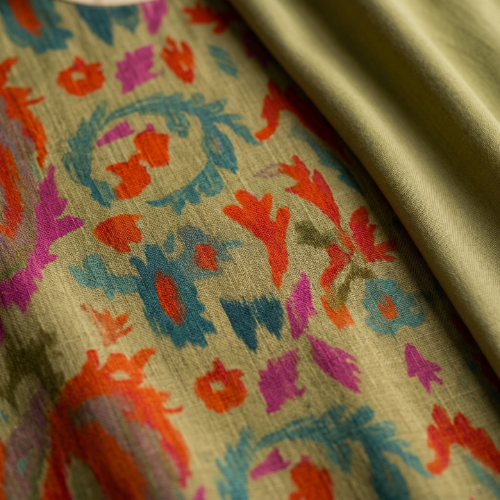 Victoria - Printed Maxi Dress with Matching Layer