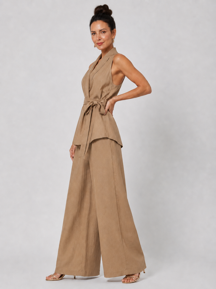 Amelia | Wrap Top &amp; Wide-Leg Pants Set