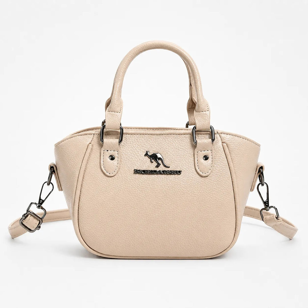 Marlowe – Structured Boston Handbag with Convertible Crossbody Strap, Polished Hardware