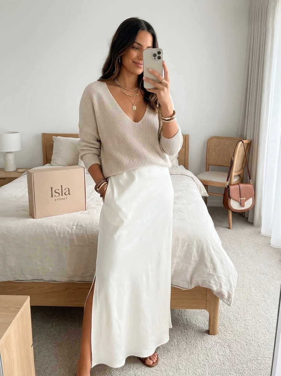 Isolde | Knit &amp; Satin Ensemble