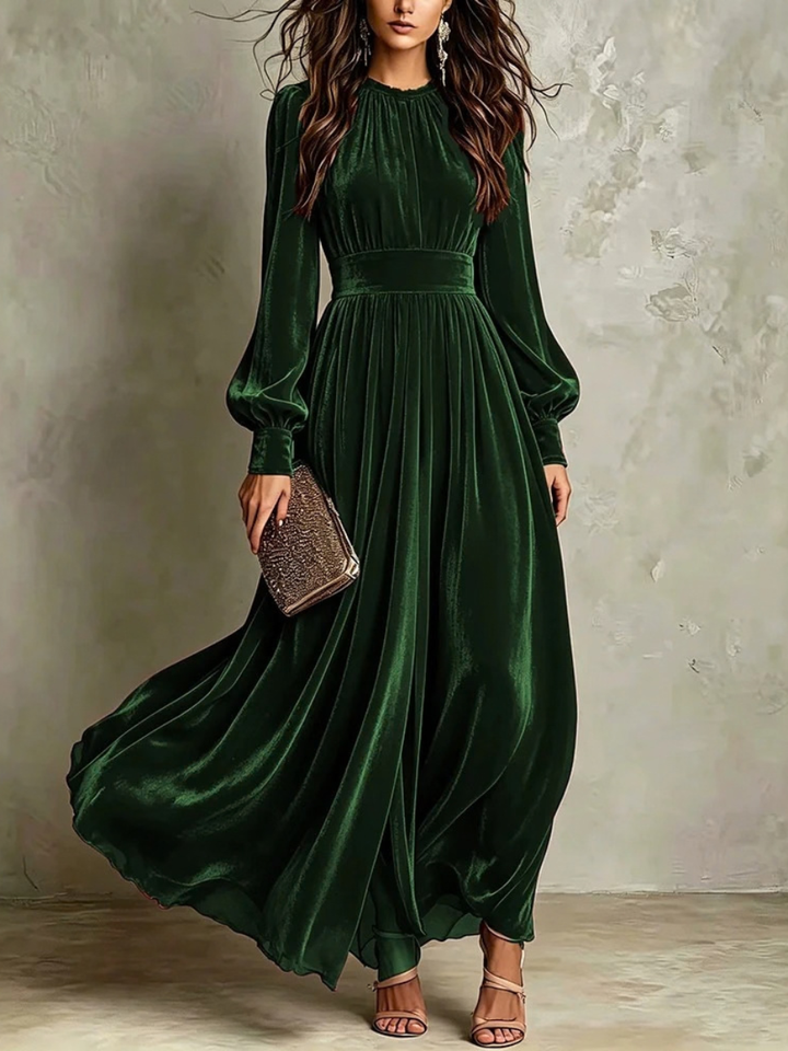 Gwendolyn | Velvet Long Sleeve Maxi Dress