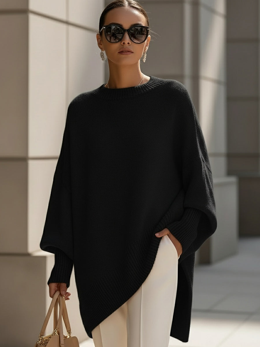 Jennifer -  Oversized Draped Wide-Neck Sweater