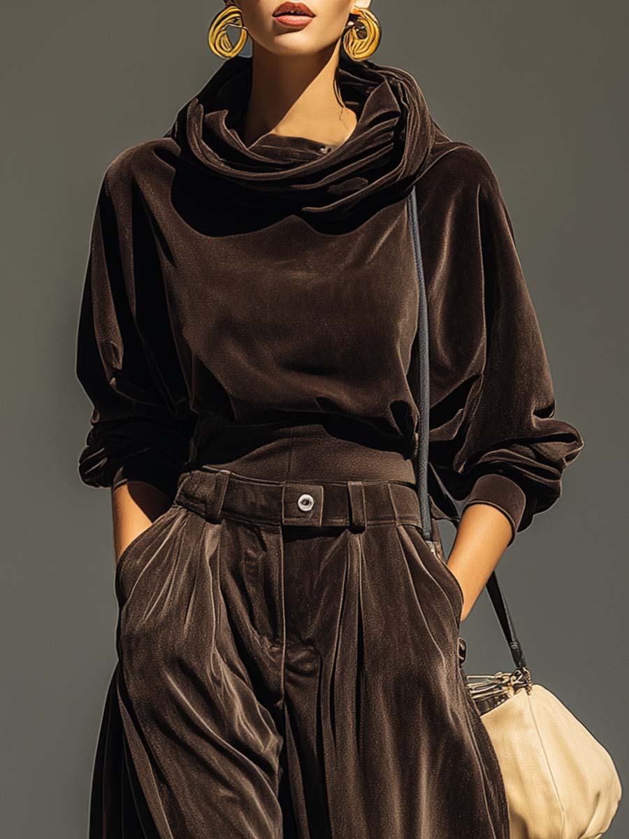 Willow | Velvet Hoodie &amp; Pants Set with Belt