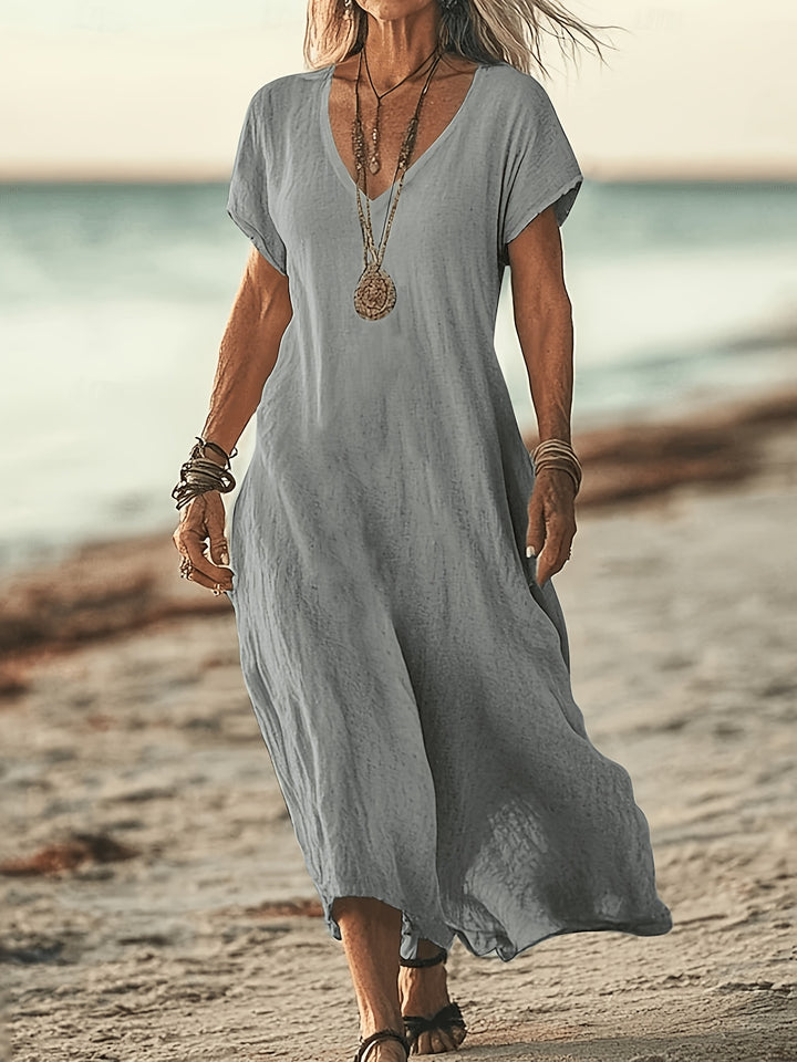 Elara - Draped Maxi Summer Dress