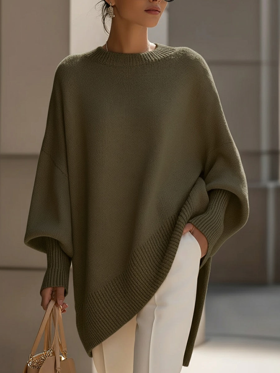Jennifer -  Oversized Draped Wide-Neck Sweater