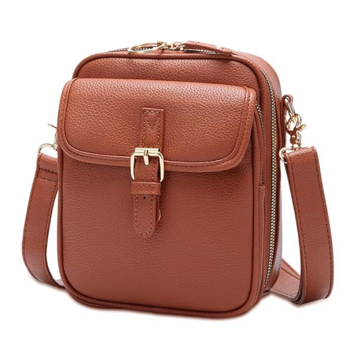 Veletto – Double Pocket PU Leather Crossbody Bag