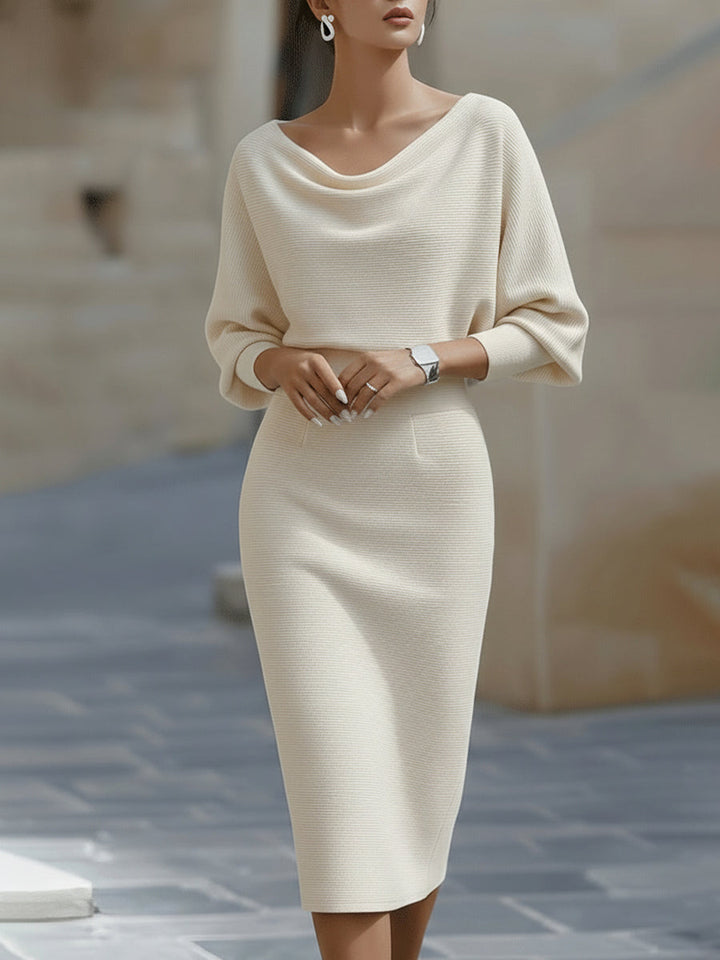 Lydia | Draped Batwing-Sleeve Dress for Women