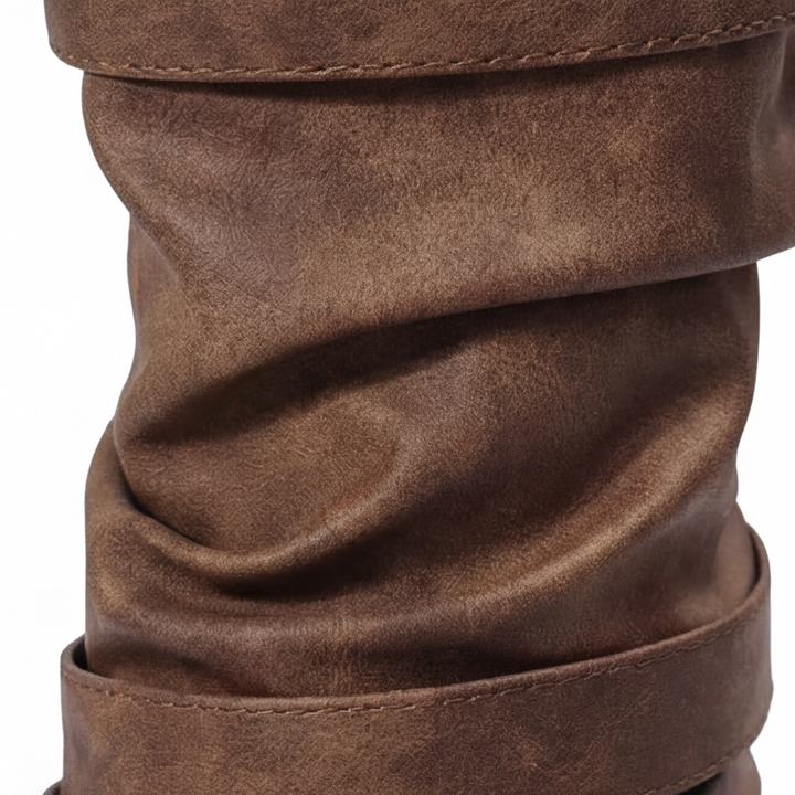 Strova - Crushed Slouch Mid Calf Boots