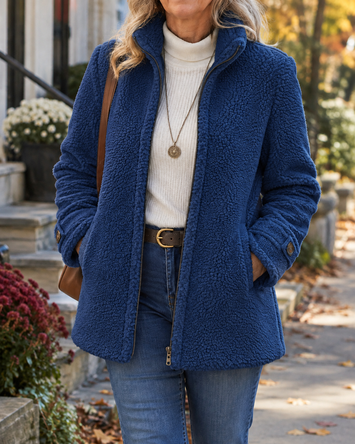 Carissa | Full-Zip Lambswool-Feel Stand Collar Jacket