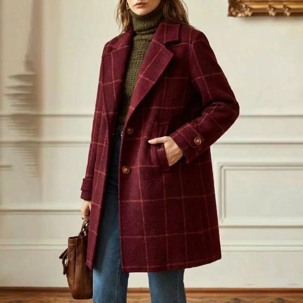 Oxford | Wool-Effect Check Coat