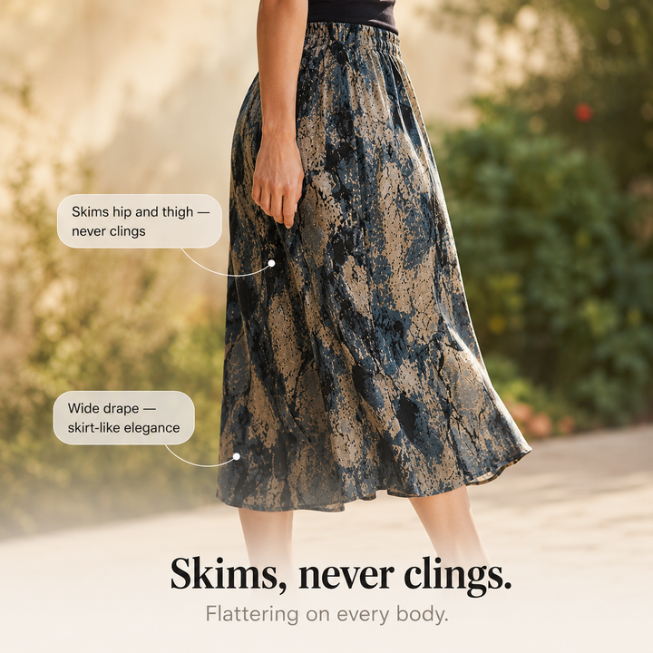 Florenza™ – Wide-Leg Flowy Summer Capri Pants with Elastic Waist &amp; Pockets