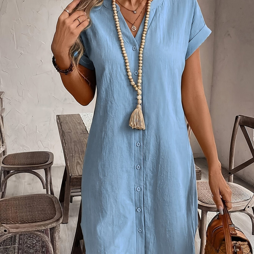 Elodie - Button-Front Midi Dress