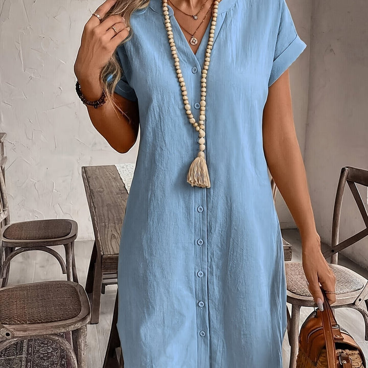 Elodie - Button-Front Midi Dress