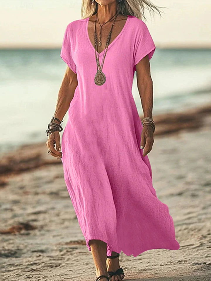 Elara - Draped Maxi Summer Dress