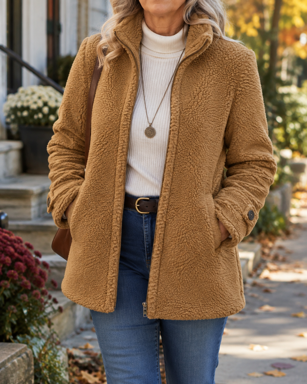 Carissa | Full-Zip Lambswool-Feel Stand Collar Jacket