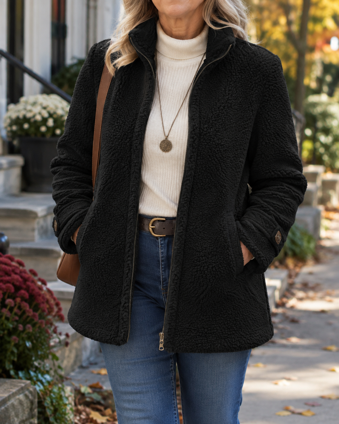 Carissa | Full-Zip Lambswool-Feel Stand Collar Jacket
