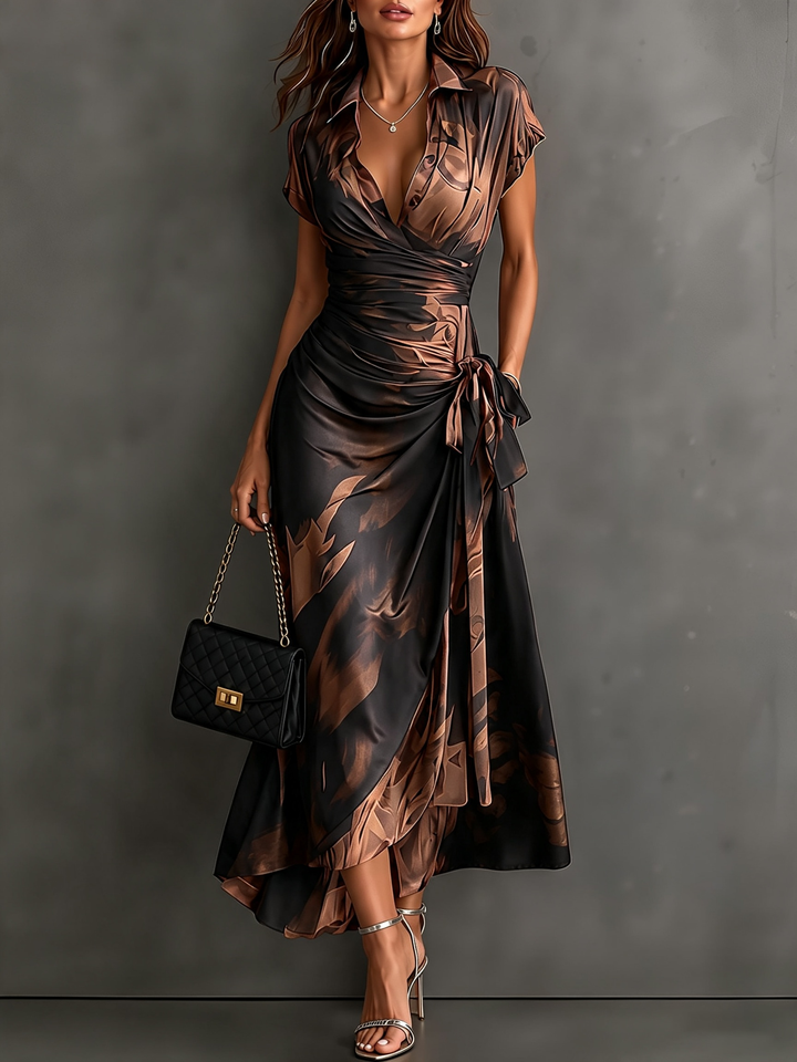 Celestine | Tummy-Control Printed Midi Wrap Dress