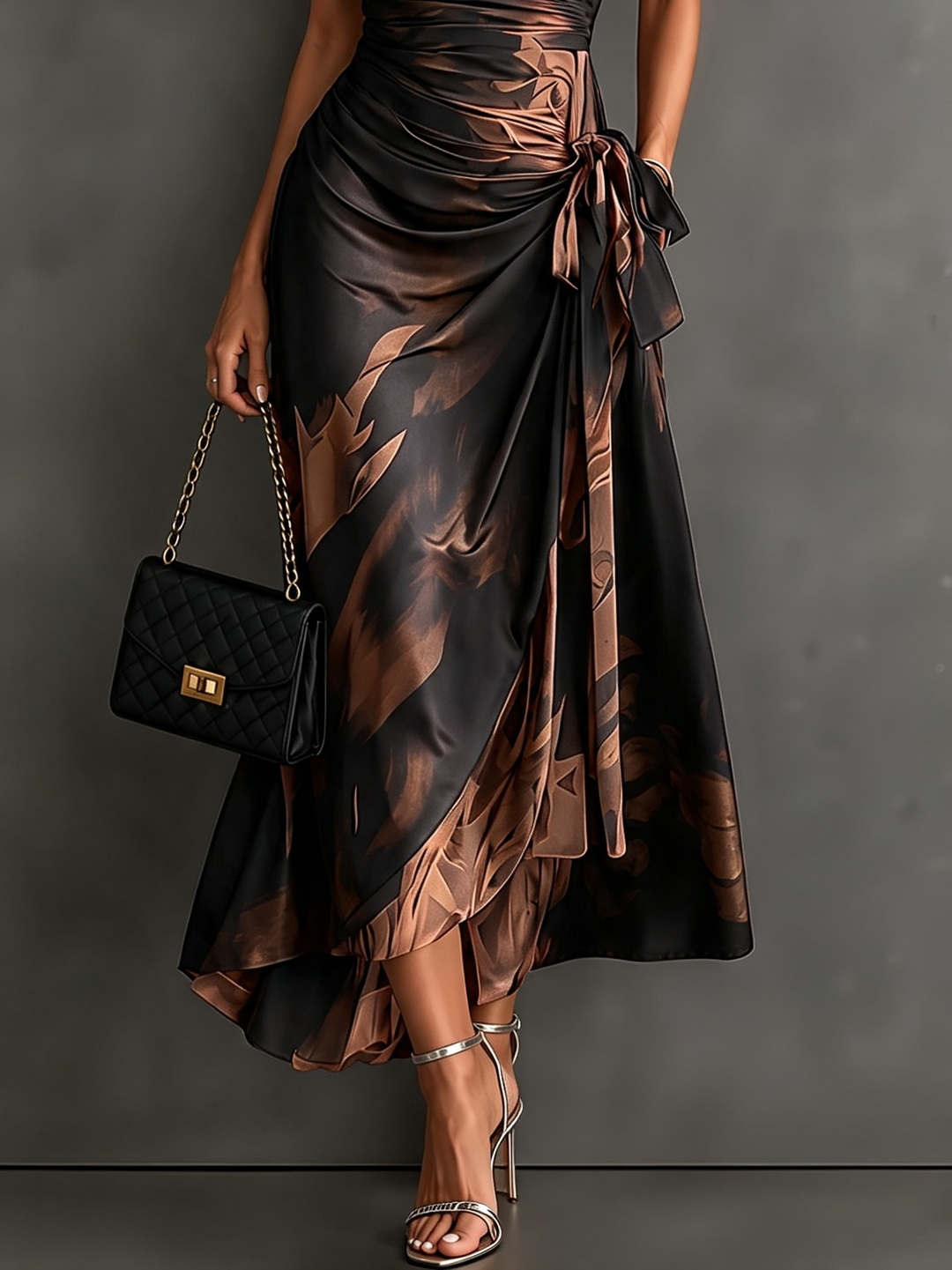Celestine | Tummy-Control Printed Midi Wrap Dress