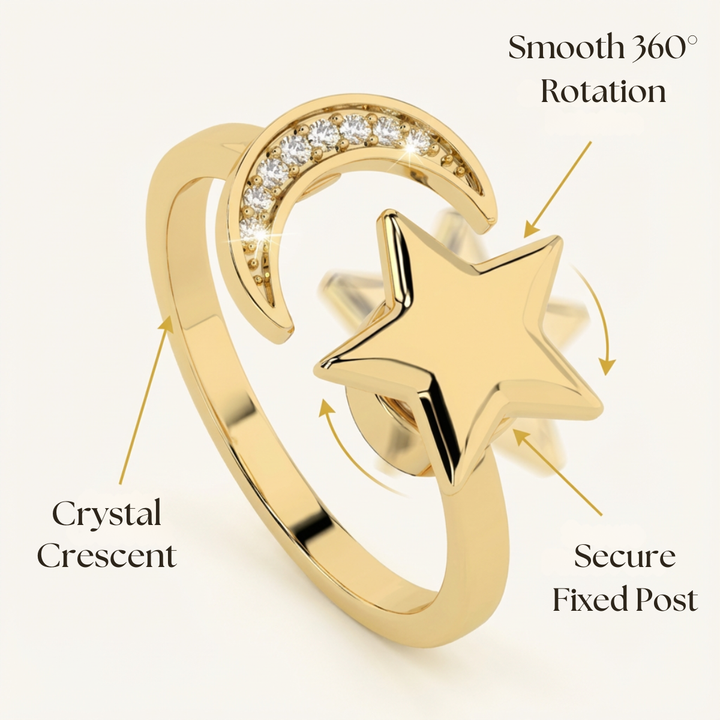 Lunessa - Moon and Star Calming Ring