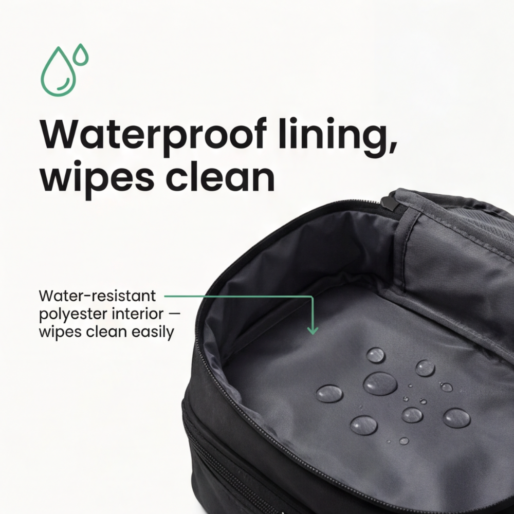 TidyPack - Dual-Layer Toiletry Bag with Wide Opening