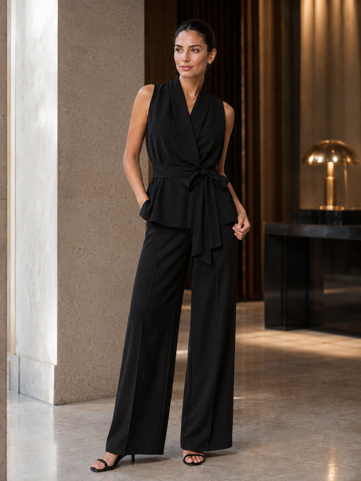 Amelia | Wrap Top &amp; Wide-Leg Pants Set