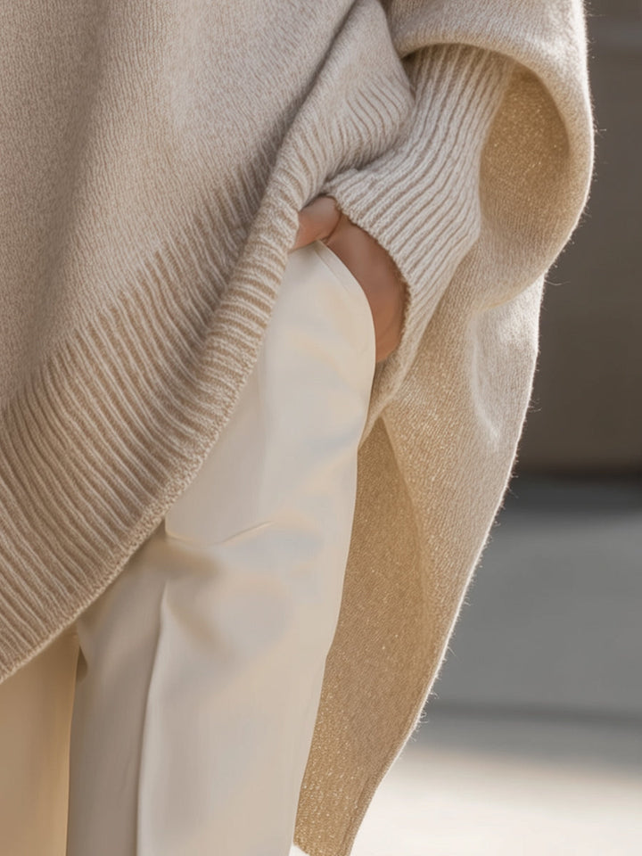 Jennifer -  Oversized Draped Wide-Neck Sweater