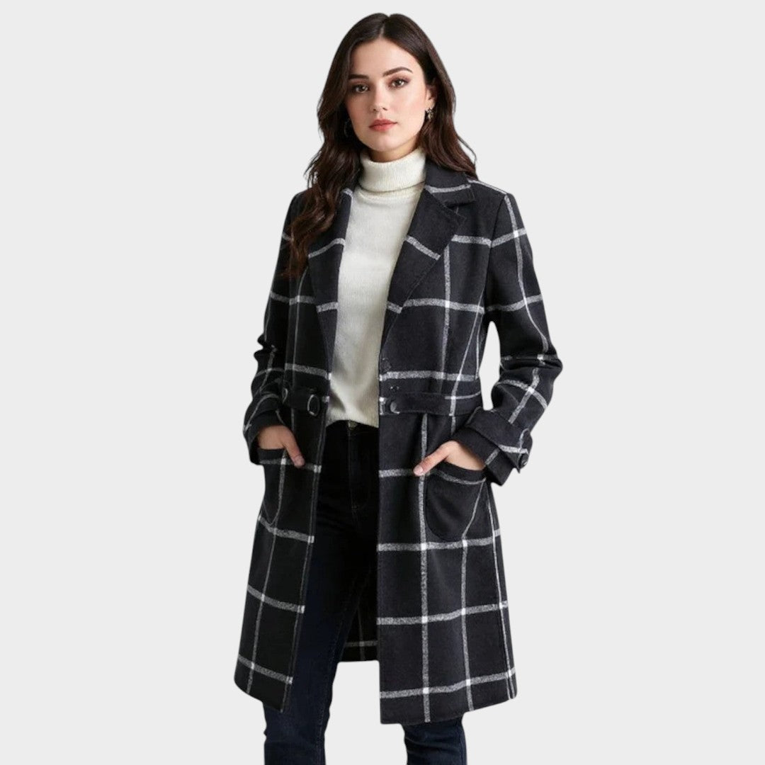 Adriana - Classic Check Autumn Coat