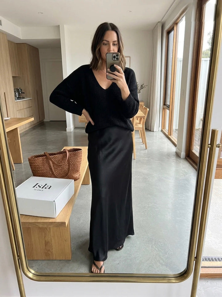 Isolde | Knit &amp; Satin Ensemble
