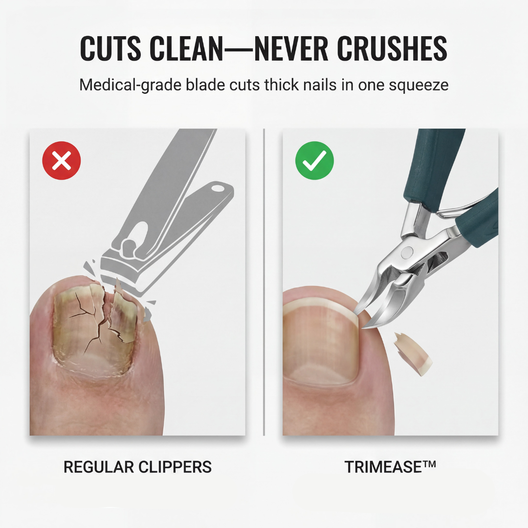 TrimEase - Angled Toenail Clippers for Thick Nails