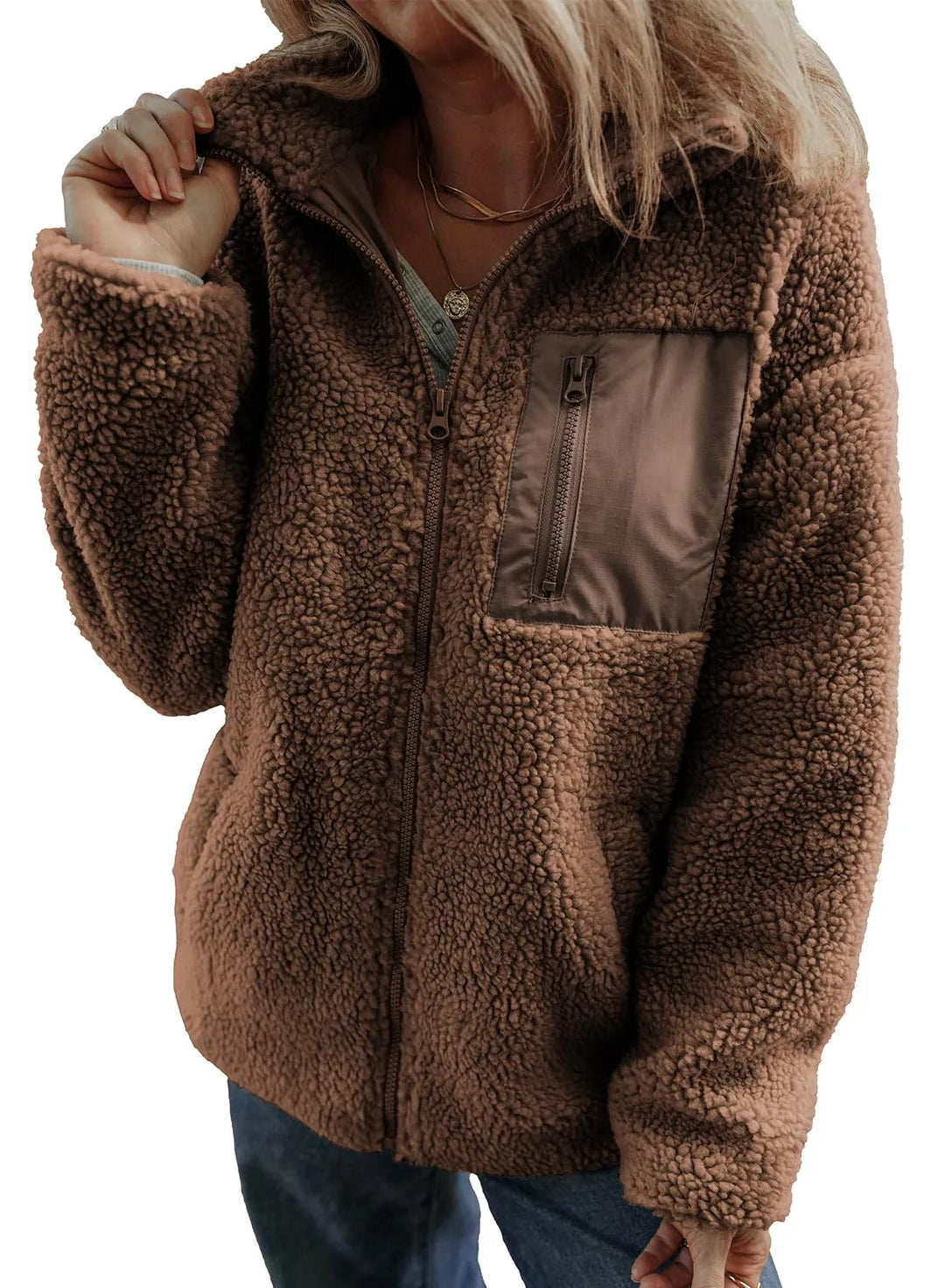 Aurelia |  Teddy Full Zipper Fleece Jacket