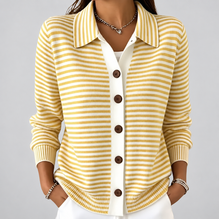 Nola | Striped Button Cardigan