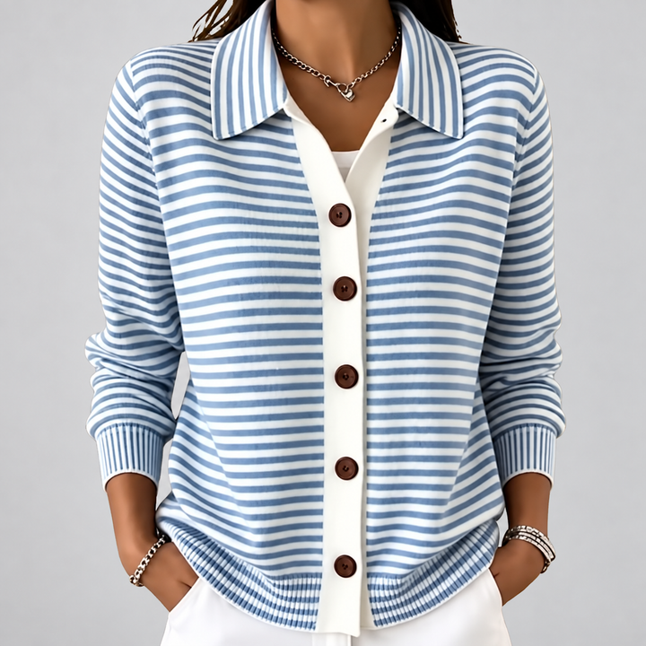 Nola | Striped Button Cardigan
